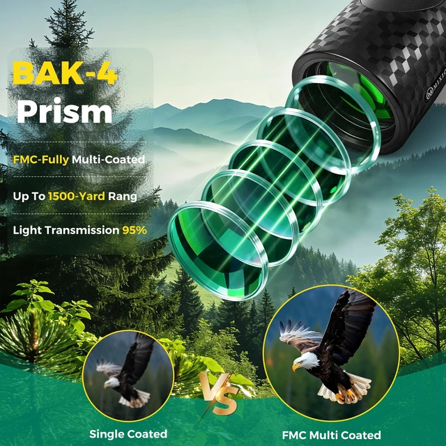 Alt view image 4 of 7 - 15x56 Monocular Telescope High Power Monoculars High Definition Telescope for Adults Kids with Smartphone Adapter&Tripod with BAK-4 Prism Hunting, Bird Watching, Travel Camping, Hiking