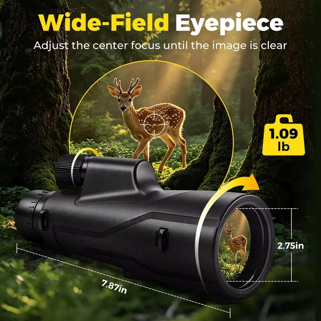 Alt view image 3 of 7 - 15x56 Monocular Telescope High Power Monoculars High Definition Telescope for Adults Kids with Smartphone Adapter&Tripod with BAK-4 Prism Hunting, Bird Watching, Travel Camping, Hiking