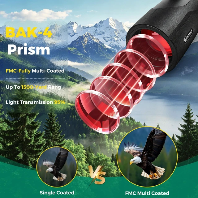 Alt view image 4 of 7 - 15x56 Monocular Telescope High Power Monoculars High Definition Telescope for Adults Kids with Smartphone Adapter&Tripod with BAK-4 Prism Hunting, Bird Watching, Travel Camping, Hiking