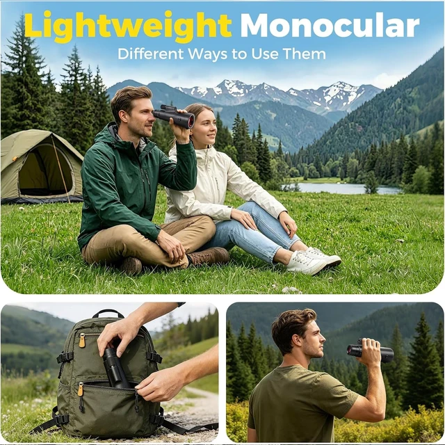 Alt view image 5 of 7 - 15x56 Monocular Telescope High Power Monoculars High Definition Telescope for Adults Kids with Smartphone Adapter&Tripod with BAK-4 Prism Hunting, Bird Watching, Travel Camping, Hiking