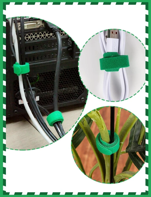 Alt view image 6 of 7 - 200Pcs Reusable Cable Ties, Adjustable Cord Organizer, Garland Ties 12 Inch Garland Straps for Stairs, Electronics, Home Office Desk and PC Cable Management, Durable Microfiber Cloth Straps