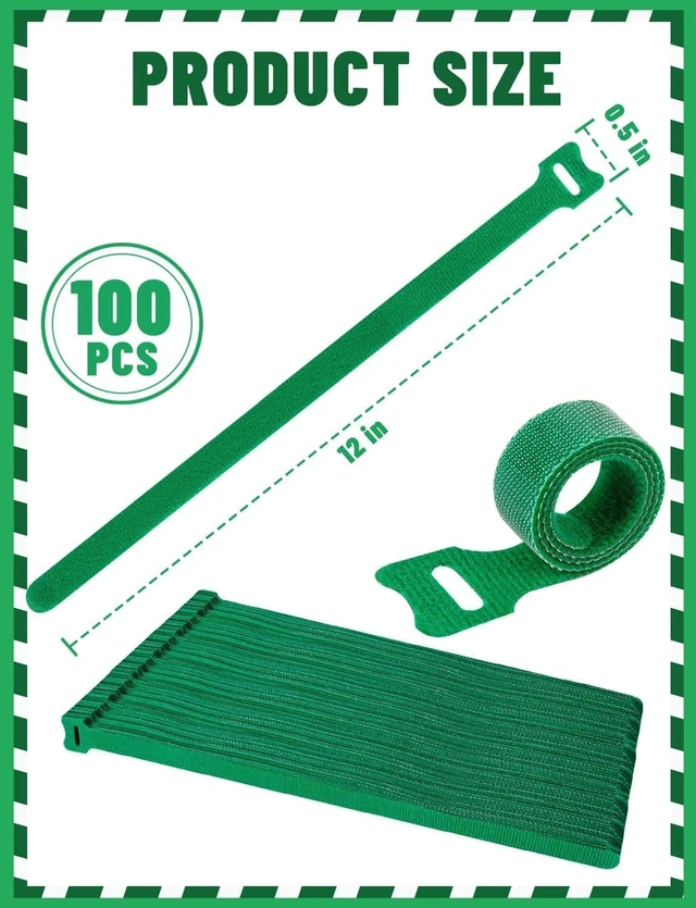 Alt view image 7 of 7 - 200Pcs Reusable Cable Ties, Adjustable Cord Organizer, Garland Ties 12 Inch Garland Straps for Stairs, Electronics, Home Office Desk and PC Cable Management, Durable Microfiber Cloth Straps