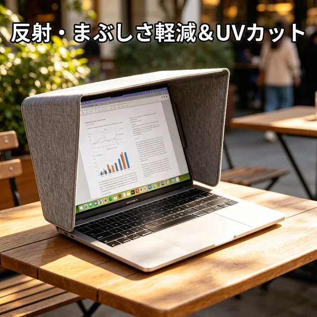 Alt view image 6 of 7 - Laptop Sun Shade for Working Outside, Light Weight Display Screen Privacy Hood & Glare Shield, Foldable Shield Cover (Gray, M)