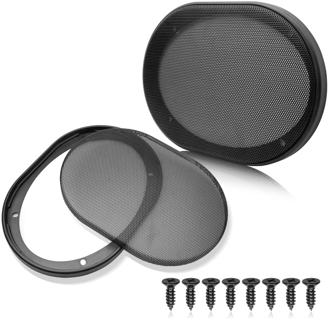 Main image of 6x9 Inch Metal Mesh Round Speaker Grill Cover, 6x9 Universal Speaker Grills Decorative for Car Speaker Mounting Home Audio DIY, Mesh Subwoofer Grill Horn Guard Protective Case