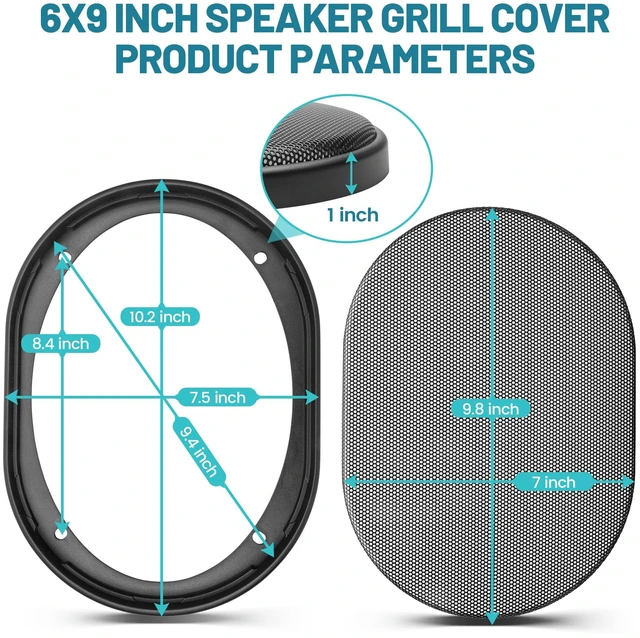 Alt view image 2 of 7 - 6x9 Inch Metal Mesh Round Speaker Grill Cover, 6x9 Universal Speaker Grills Decorative for Car Speaker Mounting Home Audio DIY, Mesh Subwoofer Grill Horn Guard Protective Case
