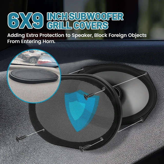 Alt view image 3 of 7 - 6x9 Inch Metal Mesh Round Speaker Grill Cover, 6x9 Universal Speaker Grills Decorative for Car Speaker Mounting Home Audio DIY, Mesh Subwoofer Grill Horn Guard Protective Case