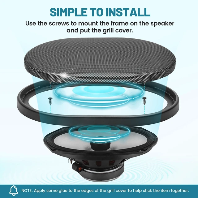 Alt view image 5 of 7 - 6x9 Inch Metal Mesh Round Speaker Grill Cover, 6x9 Universal Speaker Grills Decorative for Car Speaker Mounting Home Audio DIY, Mesh Subwoofer Grill Horn Guard Protective Case