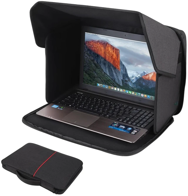 Main image of Laptop Sun Shade,Laptop Sun Glare Shield Privacy Cover for Working Outside Lightweight Computer Privacy Hood Foldable and Portable Shield Cover Computer Hood Outside Glare 15-16''Pat.NO.D1057416S