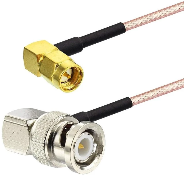 Alt view image 5 of 7 - SMA to BNC Cable 3ft 50ohm RG316 SMA Male to BNC Male Cable 2-Pack Right Angle BNC to SMA Jumper for Two Way Radio BaoFeng VHF/UHF Radio SDR Network Analyzer Antenna