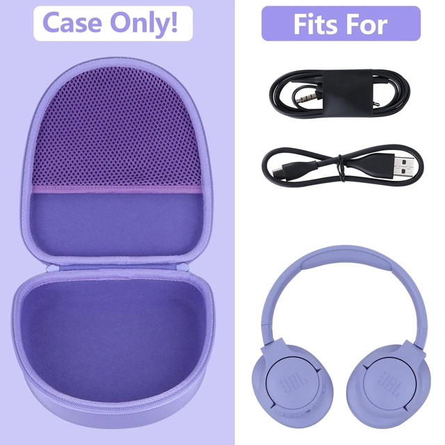 Alt view image 3 of 7 - Case for JBL Tune 710BT 720BT 510BT 660NC 700BT 570BT Headphones Hard Shell Shockproof, Portable Headphone Storage, Mesh Bag Organizer, Lightweight Travel