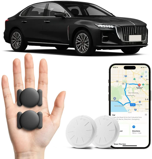 Main image of GPS Tracker for Vehicles, 2PCS Real Time Tracker Device for Vehicles, MINI Car Tracker Work with Find My (iOS Only), Super Magnetic, 360 Days of Battery Life, No Monthly Fee, Waterproof