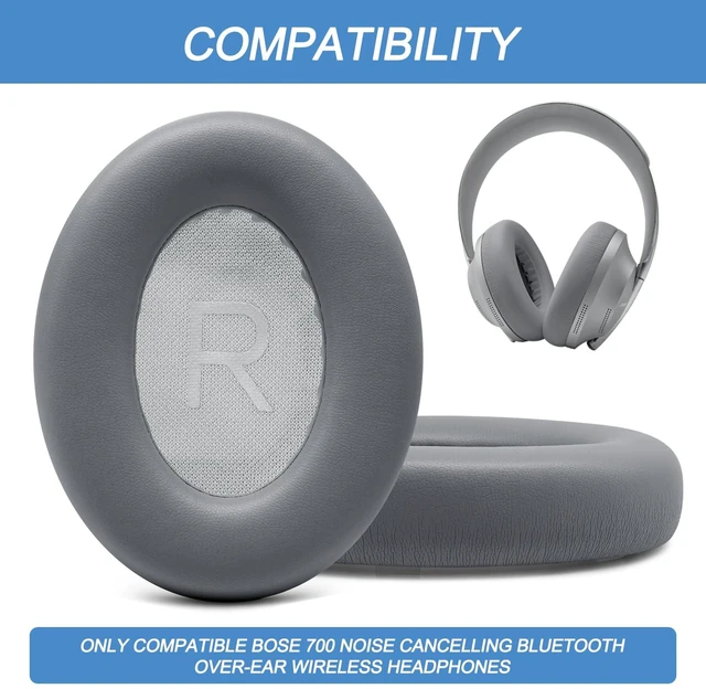 Alt view image 2 of 7 - Ear Pads Replacement for Bose NC700, Silver Earpads for Bose Noise Cancelling Headphones 700, Soft Protein Leather, High-density Memory Foam