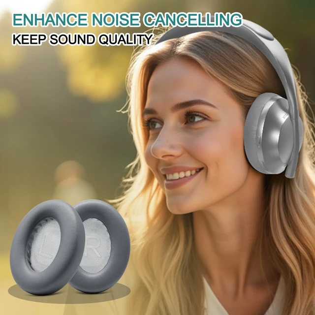 Alt view image 6 of 7 - Ear Pads Replacement for Bose NC700, Silver Earpads for Bose Noise Cancelling Headphones 700, Soft Protein Leather, High-density Memory Foam