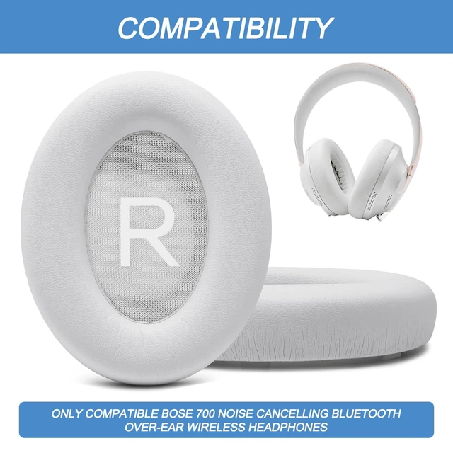 Alt view image 2 of 7 - Ear Pads Replacement for Bose NC700, White Earpads for Bose Noise Cancelling Headphones 700, Soft Protein Leather, High-density Memory Foam