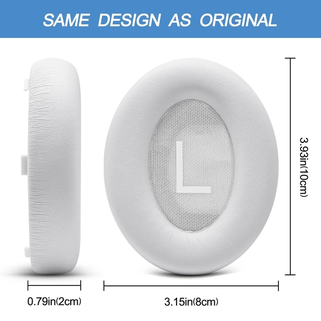 Alt view image 7 of 7 - Ear Pads Replacement for Bose NC700, White Earpads for Bose Noise Cancelling Headphones 700, Soft Protein Leather, High-density Memory Foam