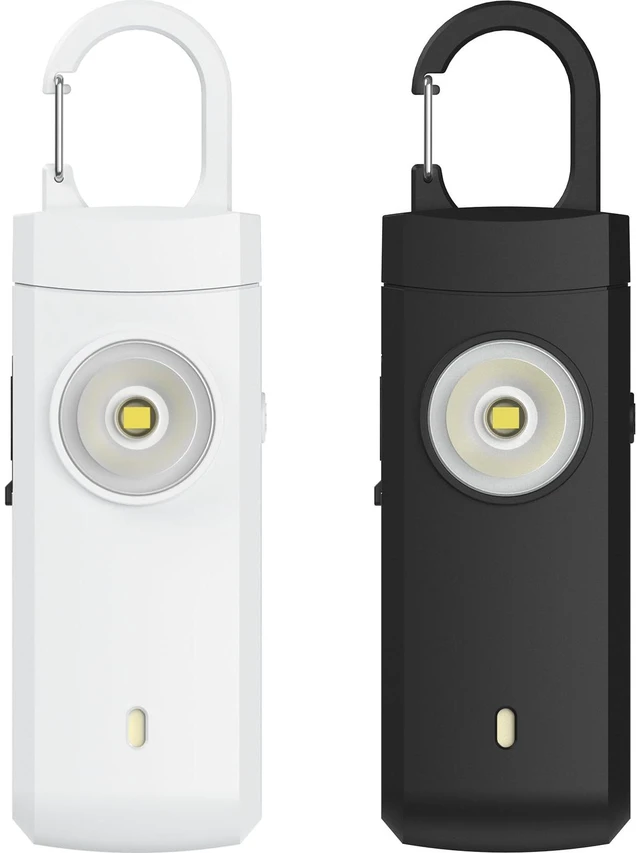 Main image of Rechargeable Personal Alarm for Women - 2 Pack Christmas Birthday Gifts for Women, Daughter, College Student, Teen Girl, Night Workers, Elders, Kids, Siren Alarm, USB Charging, Backl&White