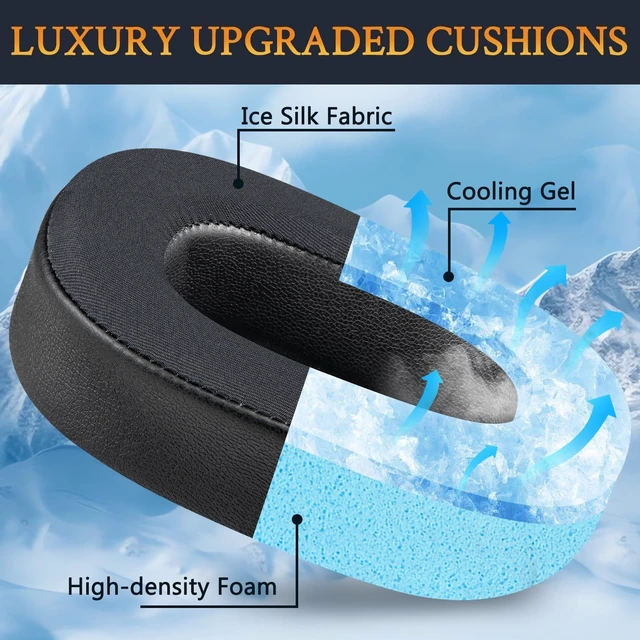 Alt view image 4 of 7 - Cooling Earpads for AKG K361/K371 - Black for AKG Pro Audio K371/K371BT/K361/K361BT Headphones