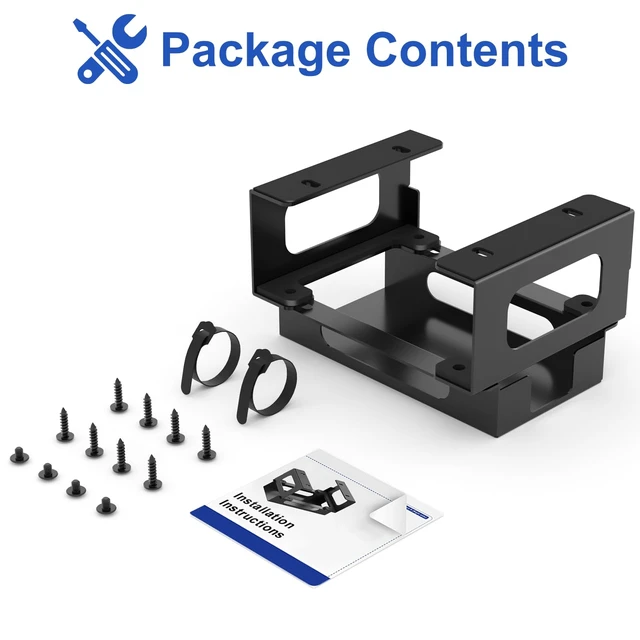 Alt view image 7 of 7 - Metal Under Desk Mount Compatible with CalDigit TS4/ TS3 Plus/ TS5 Dock+ Power Bricks Adjustable Under Desk Holder for Thunderbolt 4/3/5 Docking Station Mounting Bracket with Cable Ties and Screws