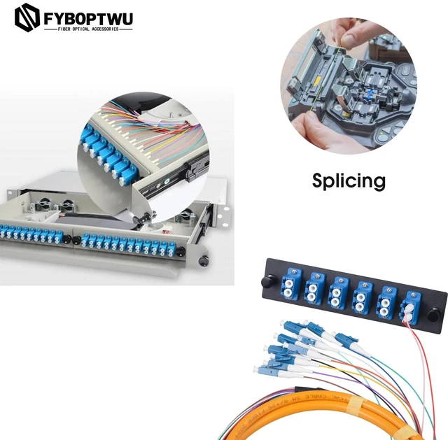 Alt view image 3 of 3 - 12-Strand LC OS2 Singlemode Pigtail 1.2m, 4-Pack 12F LC/UPC OS2 singlemode fiber pigtails, 9/125um, low insertion loss. For FTTH, data centers, and network patching