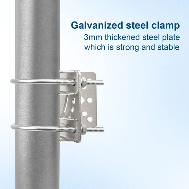 Alt view image 5 of 7 - Antenna Mast Clamp,3PCS Pole Mount Bracket with Double U-Bolts, Antenna Pole Mount Kits Starlink Mount for Outside Home Antenna Pole Holder Adjustable Angle