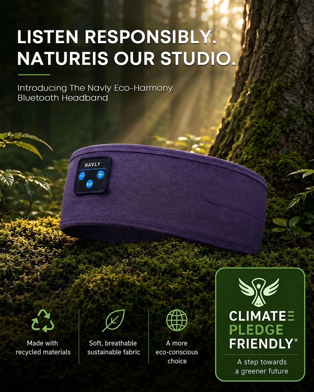Alt view image 3 of 7 - Sleep Headphones 3-in-1 Wireless Side Sleeper Bluetooth 5.4 Purple 0.3" thin control panel, breathable fabric, machine washable, great for travel. Comfortable for side sleepers