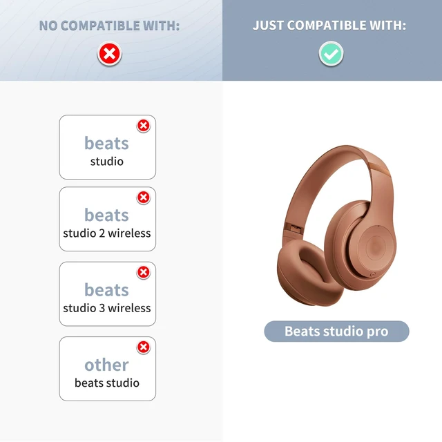 Alt view image 2 of 6 - Ear Pads for Beats Studio Pro, Shock-Absorbing Foam Protein LeatherDune