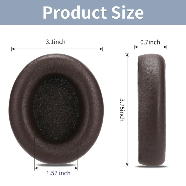 Alt view image 5 of 6 - Ear Pads for Beats Studio Pro, Shock-Absorbing Foam Protein LeatherDeep Brown