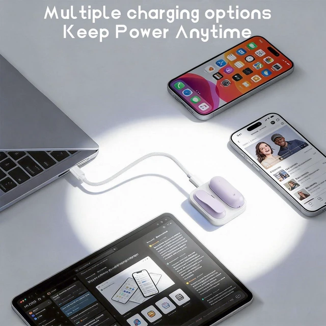 Alt view image 7 of 7 - 2-in-1 Magnetic Charging Dock for PLAUD NotePin Voice Recorder with USB-C Braided Cable, Fast Charging Replacement Accessory for NotePin AI Voice Recorder