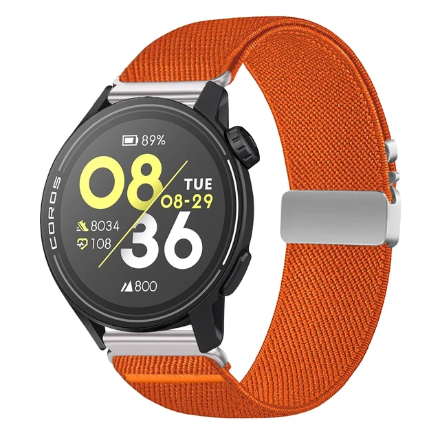 Alt view image 2 of 7 - Nylon Bands 22mm Compatible with COROS PACE 3/APEX 4 42mm/APEX Pro/APEX 2 Pro/APEX 46mm/PACE Pro Adjustable Sport Replacement Straps for Women Men