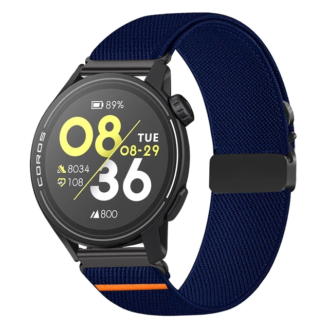 Alt view image 2 of 7 - Nylon Bands 22mm Compatible with COROS PACE 3/APEX 4 42mm/APEX Pro/APEX 2 Pro/APEX 46mm/PACE Pro Adjustable Sport Replacement Straps for Women Men