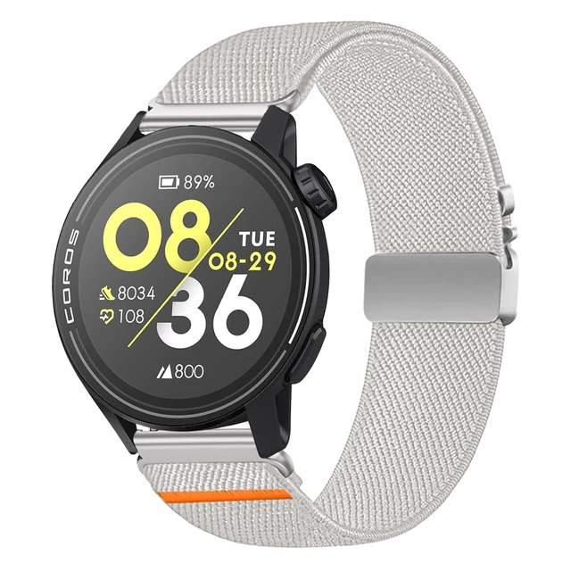 Alt view image 2 of 7 - Nylon Bands 22mm Compatible with COROS PACE 3/APEX 4 42mm/APEX Pro/APEX 2 Pro/APEX 46mm/PACE Pro Adjustable Sport Replacement Straps for Women Men