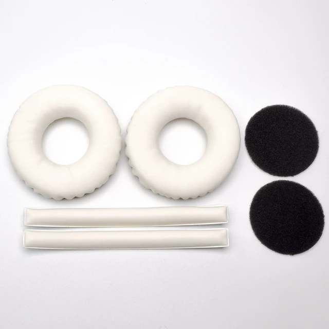 Alt view image 2 of 7 - Ear Pads Headband Kit for Sennheiser HD25, HD250BT, HMD25, White Complete Kit: Ear Pads & Headband & 2 Foam Tuning Discs