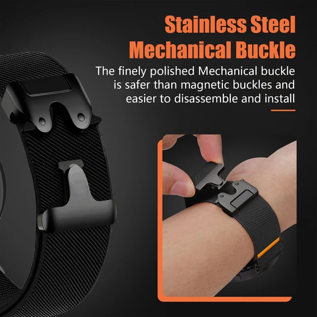 Alt view image 3 of 7 - Nylon Bands 22mm Compatible with COROS PACE 3/APEX 4 42mm/APEX Pro/APEX 2 Pro/APEX 46mm/PACE Pro Adjustable Sport Replacement Straps for Women Men