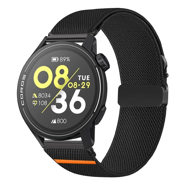Alt view image 2 of 7 - Nylon Bands 22mm Compatible with COROS PACE 3/APEX 4 42mm/APEX Pro/APEX 2 Pro/APEX 46mm/PACE Pro Adjustable Sport Replacement Straps for Women Men