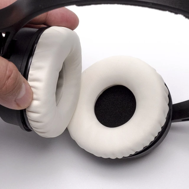 Alt view image 5 of 7 - Ear Pads Headband Kit for Sennheiser HD25, HD250BT, HMD25, White Complete Kit: Ear Pads & Headband & 2 Foam Tuning Discs