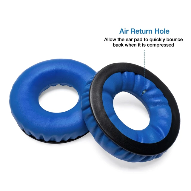 Alt view image 3 of 6 - Ear Pads Headband Kit for Sennheiser HD25, HD250BT, HMD25, Blue Complete Kit: Ear Pads & Headband & 2 Foam Tuning Discs