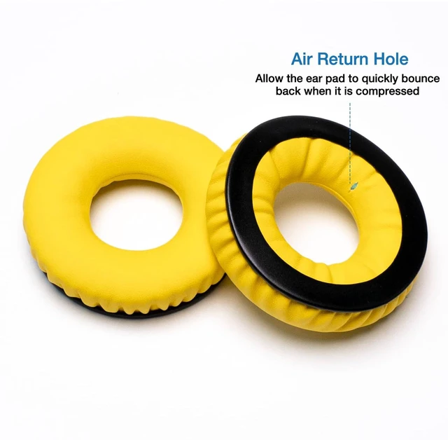 Alt view image 3 of 7 - Ear Pads Headband Kit for Sennheiser HD25, HD250BT, HMD25, Yellow Complete Kit: Ear Pads & Headband & 2 Foam Tuning Discs