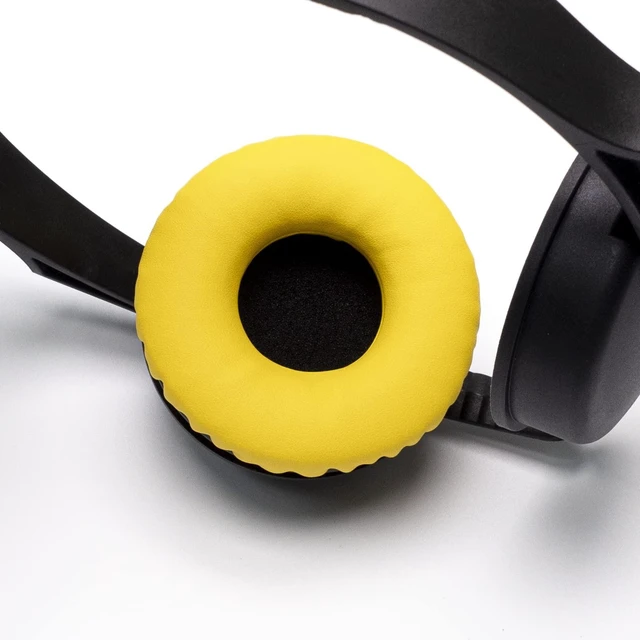 Alt view image 4 of 7 - Ear Pads Headband Kit for Sennheiser HD25, HD250BT, HMD25, Yellow Complete Kit: Ear Pads & Headband & 2 Foam Tuning Discs