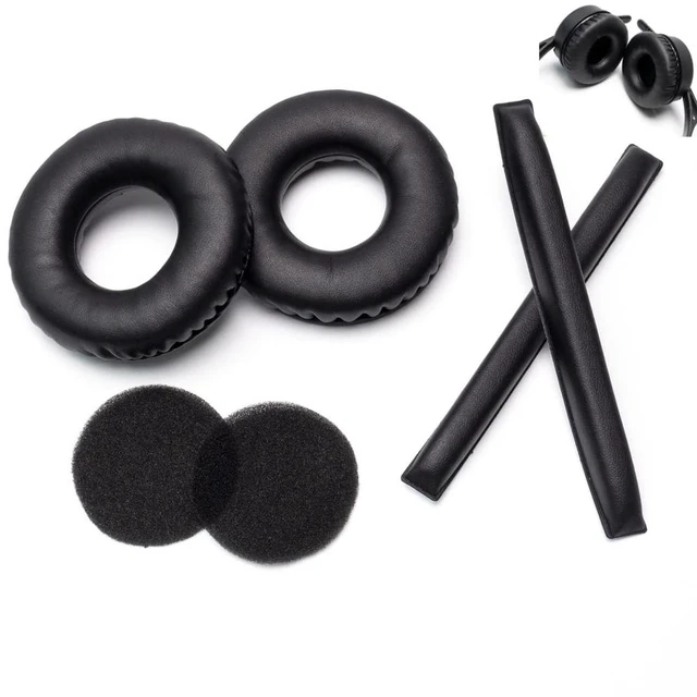 Main image of Ear Pads Headband Kit for Sennheiser HD25, HD250BT, HMD25, Black Complete Kit: Ear Pads & Headband & 2 Foam Tuning Discs