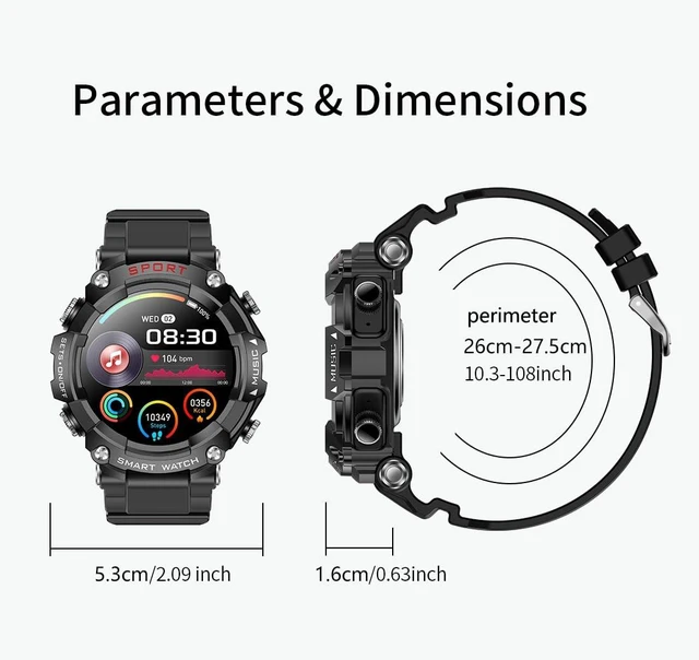Alt view image 6 of 6 - Smart Watch for Women Men, Smartwatch for iPhone & Android Bluetooth (Answer/Call) Built-in Earbuds, 1.52" HD Fitness Tracker with 100+ Sport Modes