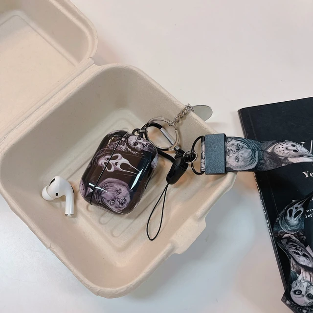 Alt view image 2 of 6 - Cool Thrilling Scream Pattern Air pod Pro Soft TPU Casewith Horror Keychain and LanyardDesigned for Those who Like Man Women Girl Thrilling Horror Themes