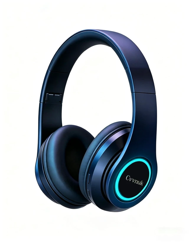 Main image of Premium Wireless Headphones Feature a Light-Emitting Function and can be Worn Above the Ears. They Offer a Playback time of 24 Hours and high-Resolution Audio (Black)
