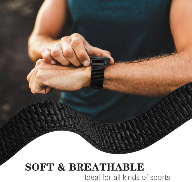 Alt view image 2 of 7 - Nylon Watch Bands for Coros Pace 3/Pace 4/Pace Pro Smartwatch 3 Pack 22mm Soft Lightweight Hook and Loop Replacement Sport Strap for Coros Apex 2 Pro/Apex Pro/Apex 4 42mm/Apex 46mm