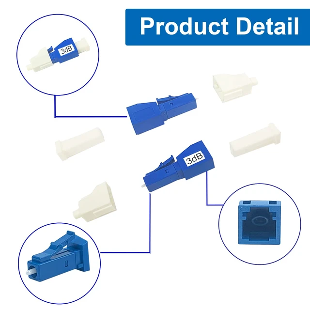 Alt view image 4 of 7 - 10Pcs 3dB LC-UPC Fiber Optic attenuator, Fiber Signal Attenuation Converter, LC Inserts Connector Single Mode
