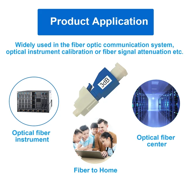 Alt view image 5 of 7 - 10Pcs 3dB LC-UPC Fiber Optic attenuator, Fiber Signal Attenuation Converter, LC Inserts Connector Single Mode