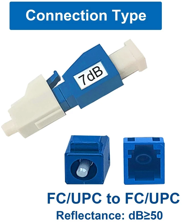 Alt view image 2 of 7 - 10Pcs LC Fiber Optic attenuator, Fiber Signal Attenuation Converter, LC Inserts Connector Single Mode (LC-UPC, 7dB)