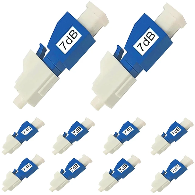 Main image of 10Pcs LC Fiber Optic attenuator, Fiber Signal Attenuation Converter, LC Inserts Connector Single Mode (LC-UPC, 7dB)