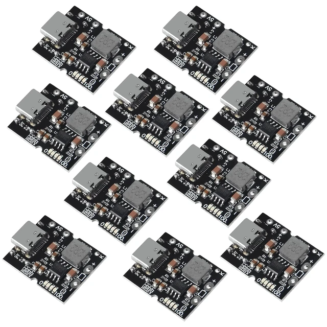 Alt view image 2 of 7 - 10PCS Type-C USB 5V 2A Boost Converter Step-Up Power Module Lithium Battery Charging Protection Board LED Display USB for DIY Charger (USB is Welding)