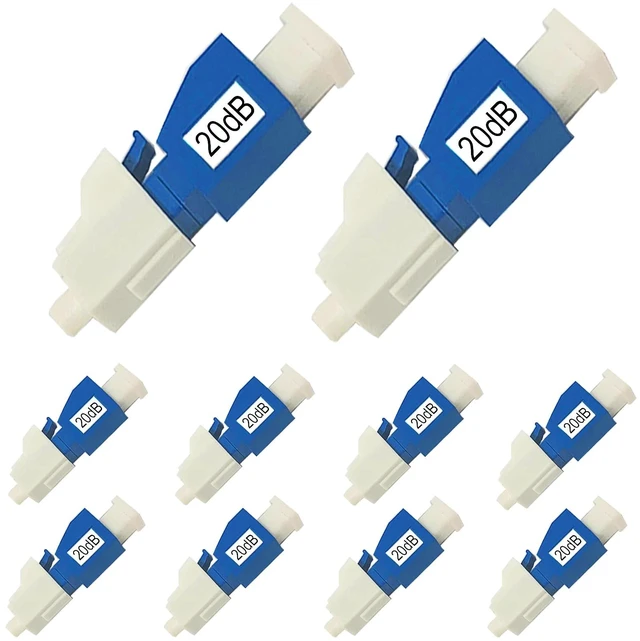 Main image of 10Pcs LC Fiber Optic attenuator, Fiber Signal Attenuation Converter, LC Inserts Connector Single Mode (LC-UPC, 20dB)