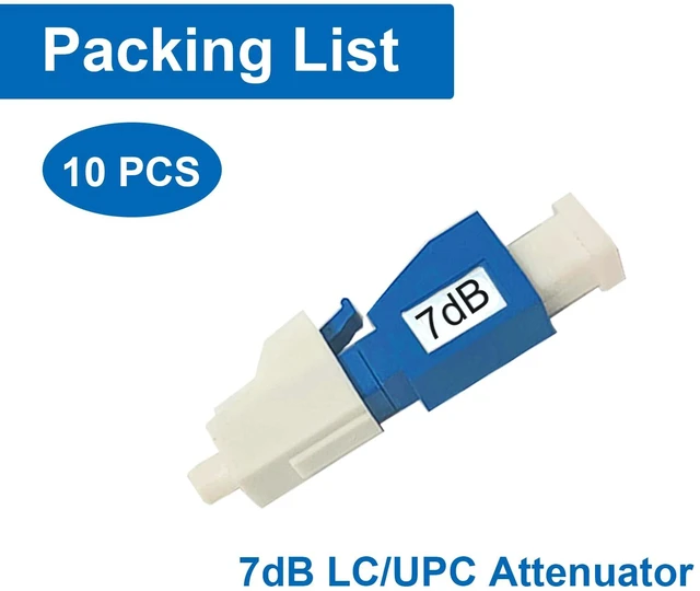 Alt view image 7 of 7 - 10Pcs LC Fiber Optic attenuator, Fiber Signal Attenuation Converter, LC Inserts Connector Single Mode (LC-UPC, 7dB)